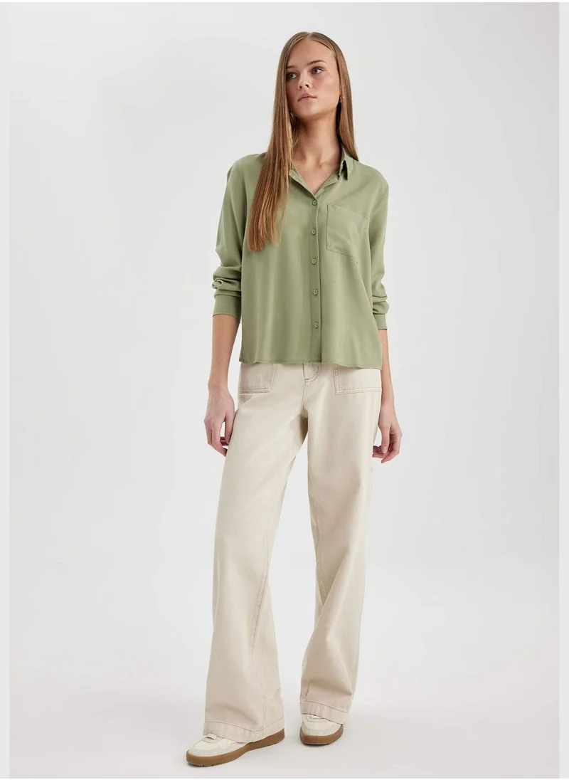 DeFacto Woman Wide Leg Woven Bottom Trousers