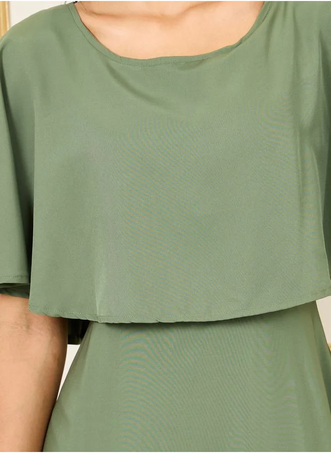 ستايلي Cape Style A-line Maxi Dress