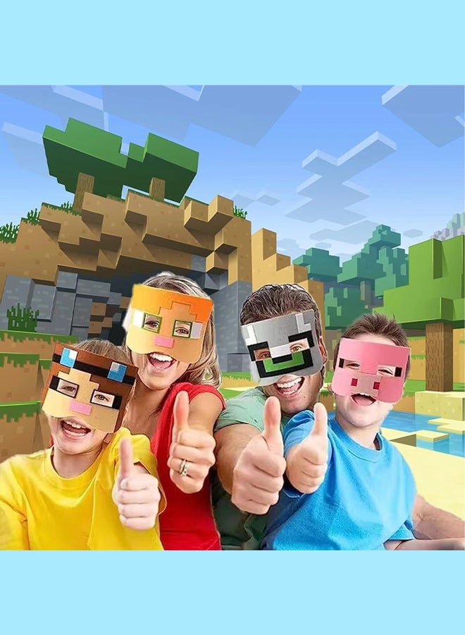 12pcs Game Minecraft Felt Masks Children's Party Masquerade Role Play Eye Masks - Image 2