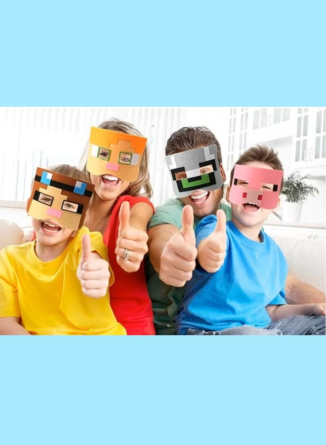 12pcs Game Minecraft Felt Masks Children's Party Masquerade Role Play Eye Masks - Image 4