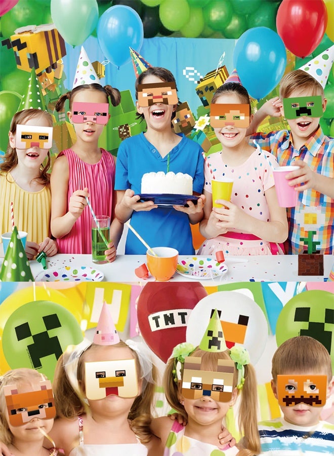 12pcs Game Minecraft Felt Masks Children's Party Masquerade Role Play Eye Masks - Image 5