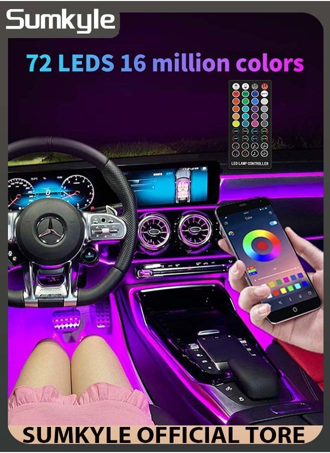 سومكايل ضوء LED داخلي 4 في 1 لزينة السيارة مع جهاز تحكم عن بعد  - Image 1