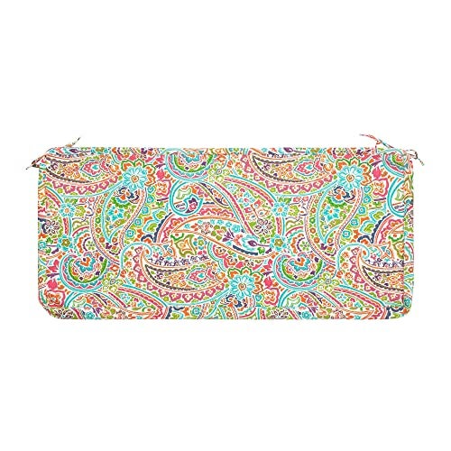 FUNHOME Outdoor Cushion Covers,42" x 18" x 3", No Insert! Patio Cushion Covers Replacement for Outdoor Furniture,Water Resistant Patio Bench Loveseat Covers 1 Pack, Melora Paisley(Covers ONLY) - Image 1