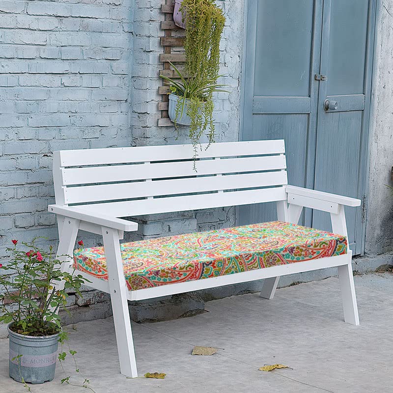 FUNHOME Outdoor Cushion Covers,42" x 18" x 3", No Insert! Patio Cushion Covers Replacement for Outdoor Furniture,Water Resistant Patio Bench Loveseat Covers 1 Pack, Melora Paisley(Covers ONLY) - Image 2