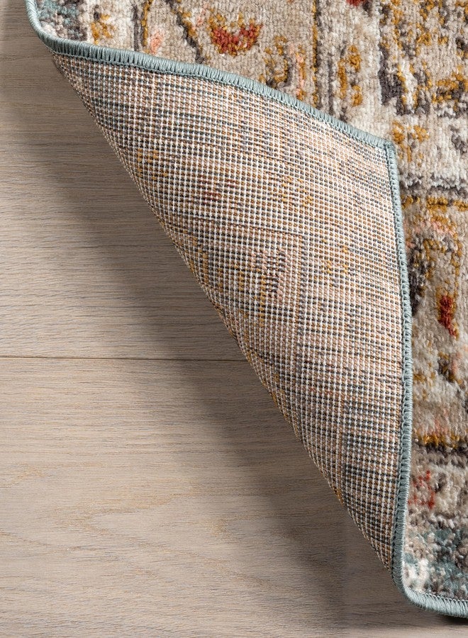 nuLOOM Justine Vintage Medallion Area Rug - 2x12 Runner Rug Vintage Beige/Mustard Rugs for Living Room Bedroom Dining Room Entryway Hallway Kitchen - Image 5