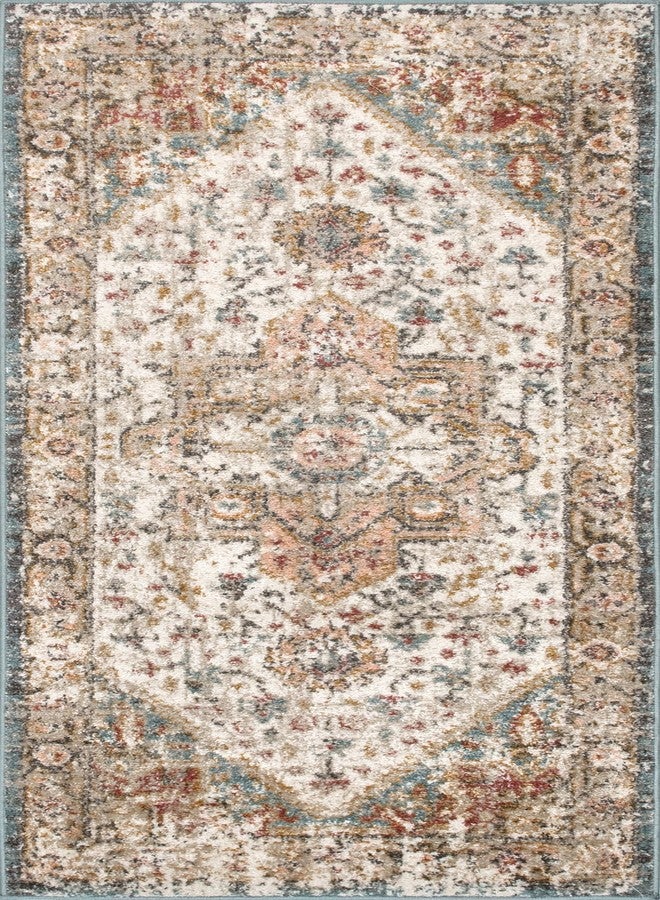 nuLOOM Justine Vintage Medallion Area Rug - 2x12 Runner Rug Vintage Beige/Mustard Rugs for Living Room Bedroom Dining Room Entryway Hallway Kitchen - Image 2