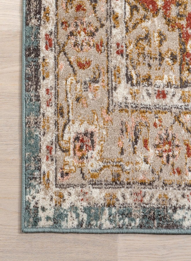 nuLOOM Justine Vintage Medallion Area Rug - 2x12 Runner Rug Vintage Beige/Mustard Rugs for Living Room Bedroom Dining Room Entryway Hallway Kitchen - Image 4