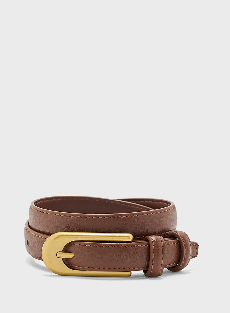 ايلا 2 Pack Genuine Leather Slim Belt