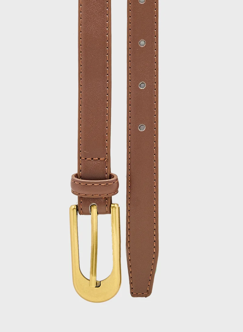 ايلا 2 Pack Genuine Leather Slim Belt