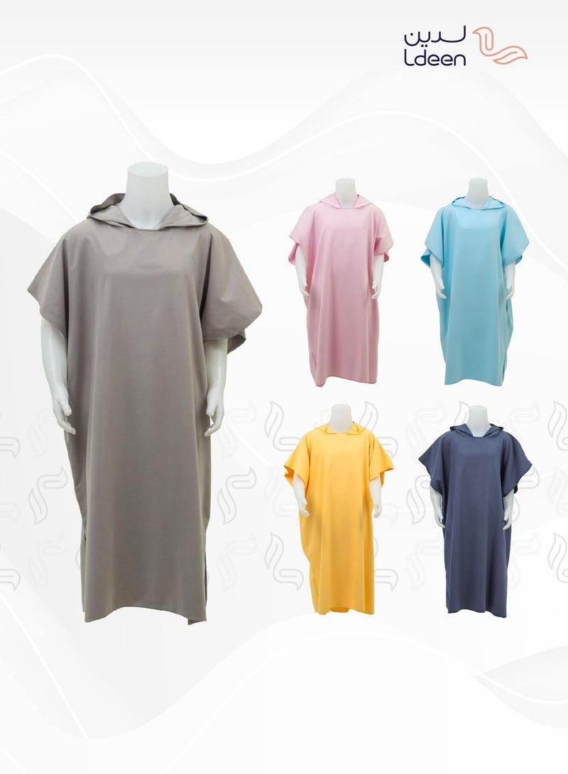 لدين روب مطوّر مصنوع من الألياف الدقيقة (مايكروفايبر) فائق الامتصاص مع ميزة الجفاف السريع بعد الاستخدام بتصميم أنيق وحجم مناسب مغلّف في حقيبة أنيقة ليكون رفيقك في كل وقت. - Image 5