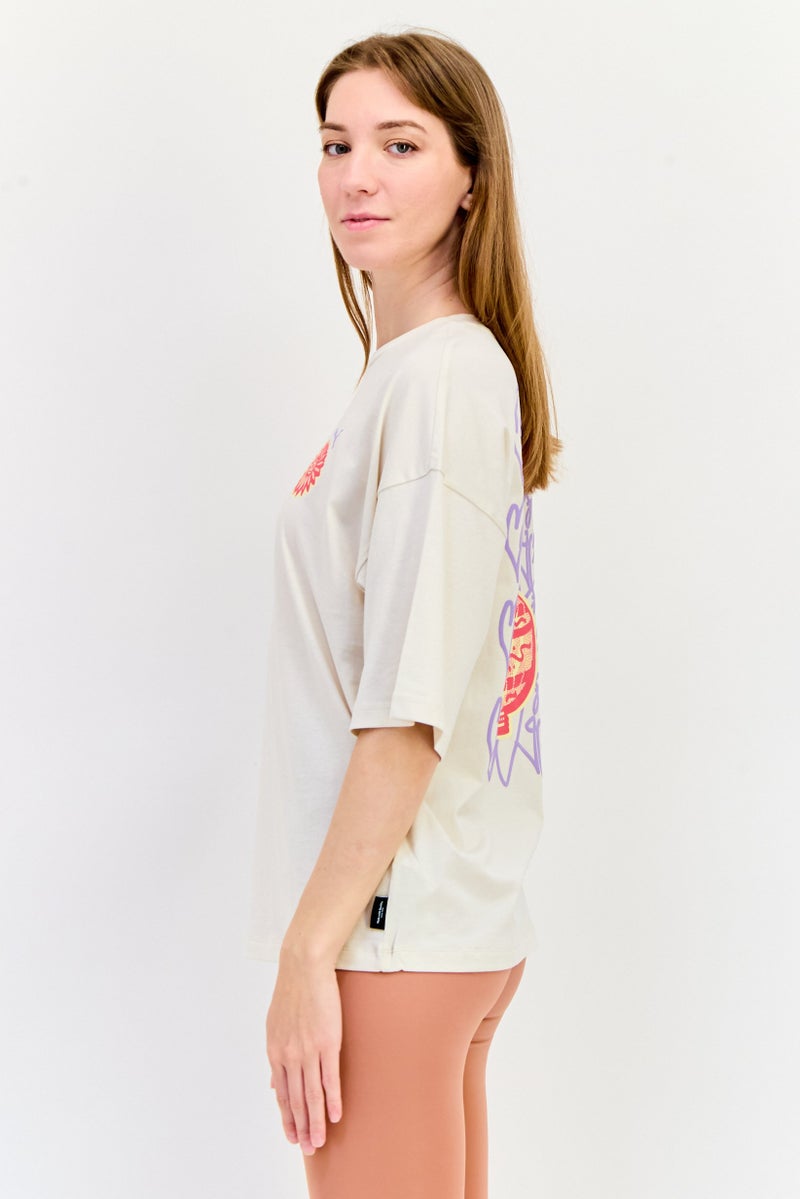 PUMA Women Sportswear Fit Short Sleeve Outdoor Top, Beige  - Image 2