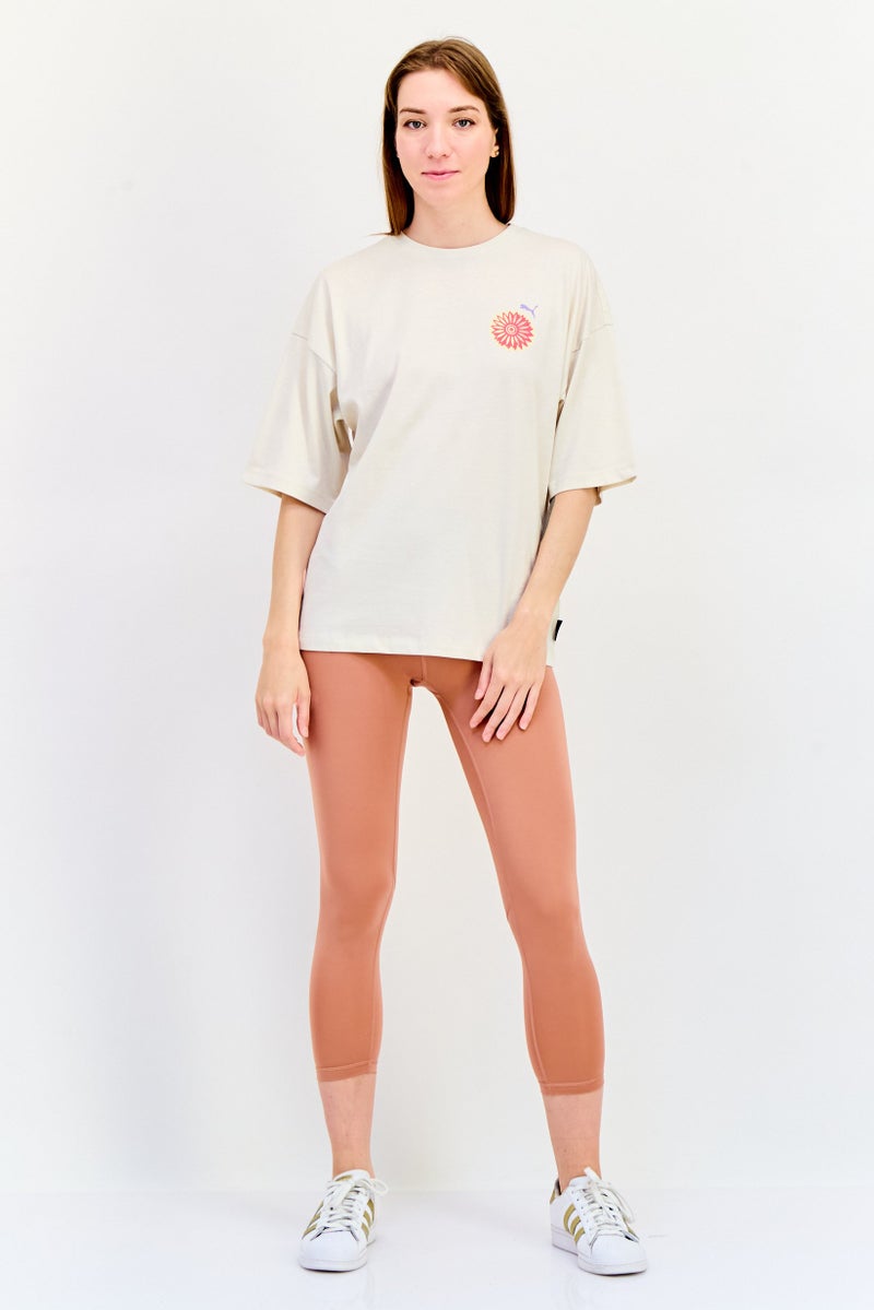 PUMA Women Sportswear Fit Short Sleeve Outdoor Top, Beige  - Image 4