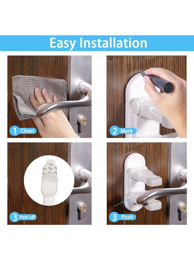 Flowden Improved Childproof Door Lever Lock（2 Pack）Prevents Toddlers from Opening Doors. Durable ABS with Adhesive Backing. Simple Install, No Tools Needed - Image 3