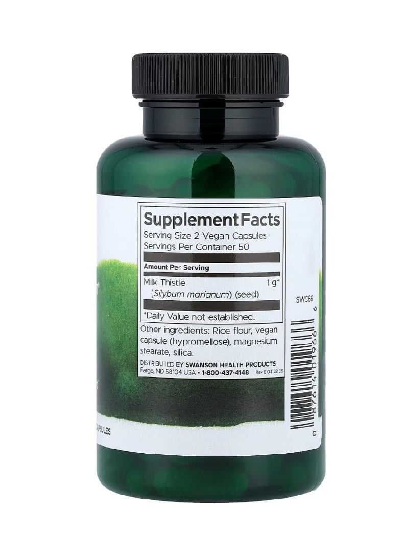 سوانسون كبسولات شوك الحليب كامل الطيف ٥٠٠ مجم ١٠٠ كبسولة نباتية - Image 2