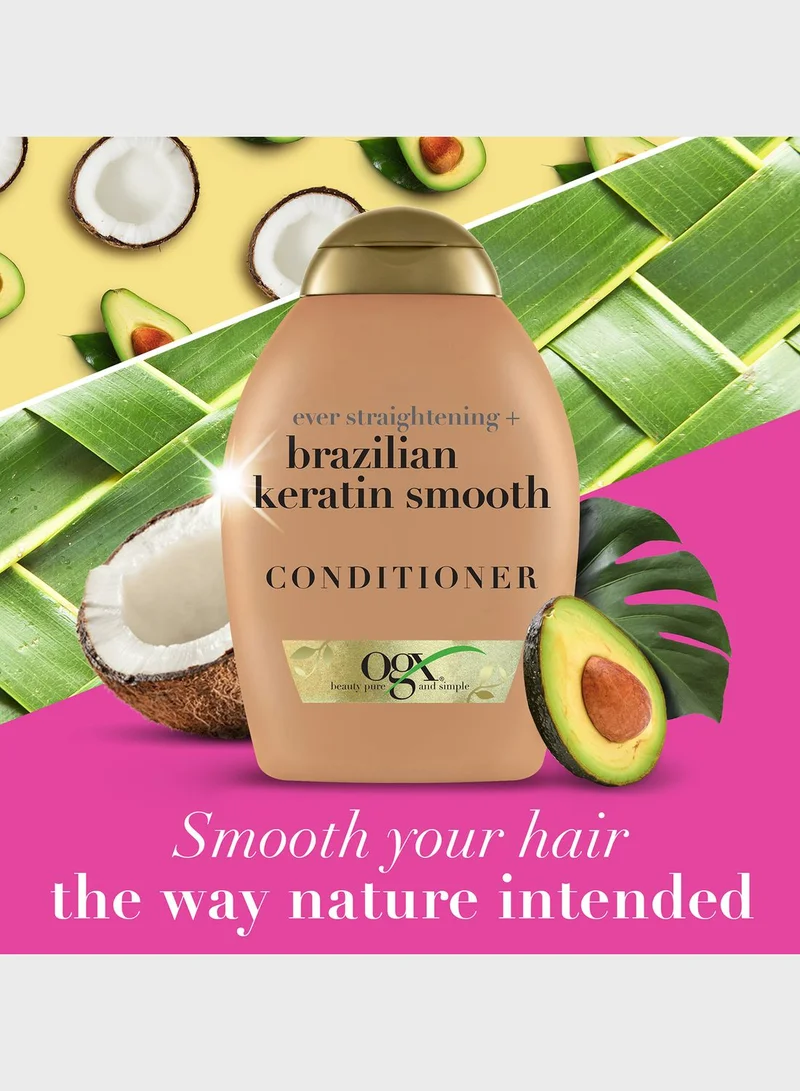 Ogx Conditioner, Ever Straightening+ Brazilian Keratin Smooth, New Gentle & and PH Balanced Formula