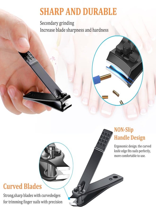 QLNE Nail Clippers Sets High Precisio Stainless Steel Nail Cutter Pedicure Kit Nail File Sharp Nail Scissors and Clipper Manicure Pedicure Kit Fingernails & Toenails with Portable cas (Yellow/Gray_25 in 1) - Image 2