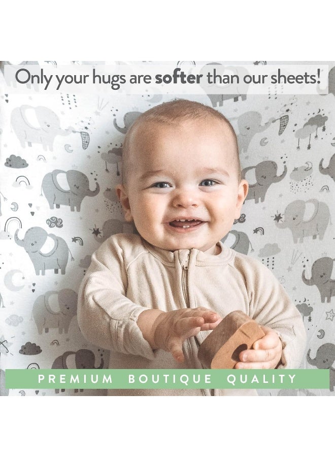 Joey + Joan Joey + Joan Bassinet Fitted Sheets for Delta Children and Simmons Kids Bassinet - Fits 16 x 32 Inch Oval Bassinet Mattress Pad – Snuggly Soft 100% Jersey Cotton – 2 Pack - Image 5