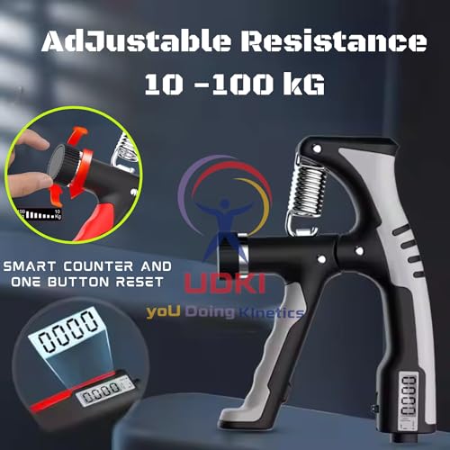 UDKI TITAN Hand Grip Strengthener | Adjustable 10-100kg Resistance, Mechanical Counter & Non-Slip Gripper | Forearm Exerciser for Muscle Building, Injury Recovery, Arm Strengthening - Image 3