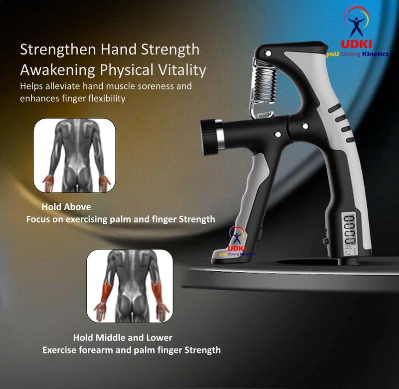 UDKI TITAN Hand Grip Strengthener | Adjustable 10-100kg Resistance, Mechanical Counter & Non-Slip Gripper | Forearm Exerciser for Muscle Building, Injury Recovery, Arm Strengthening - Image 5
