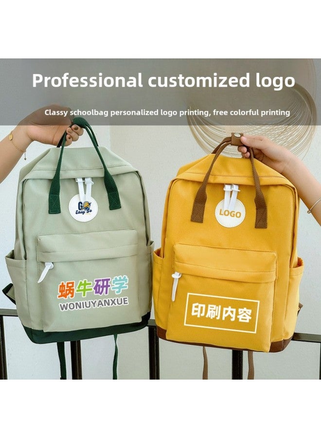 Primary School Schoolbag Custom Printing Logo Training Institution Backpack Junior High School Students Backpack Printing Pattern Activity Gift-Color:Unlabeled Pink - Image 2