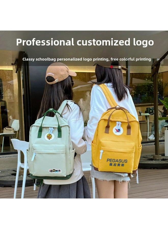 Primary School Schoolbag Custom Printing Logo Training Institution Backpack Junior High School Students Backpack Printing Pattern Activity Gift-Color:Unlabeled Pink - Image 3