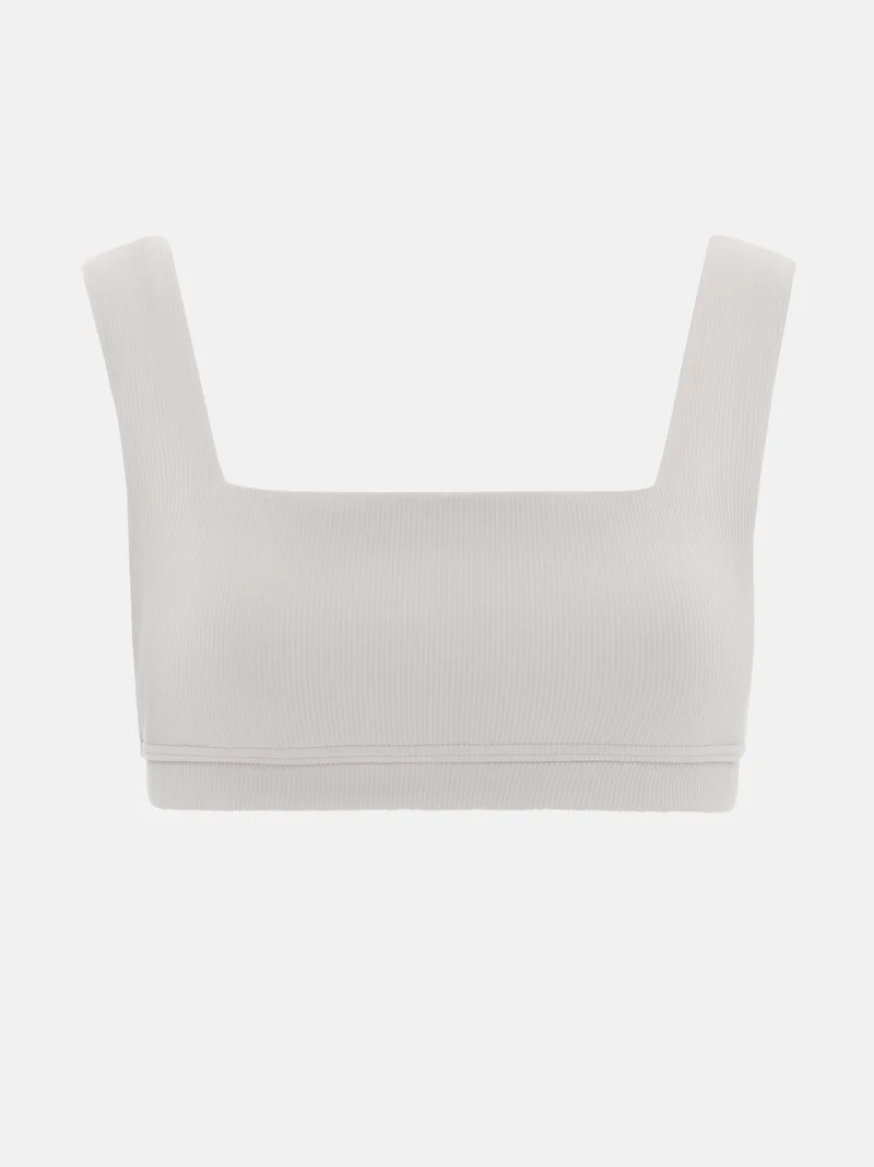 Lichi Ribbed wide-strapped bikini top