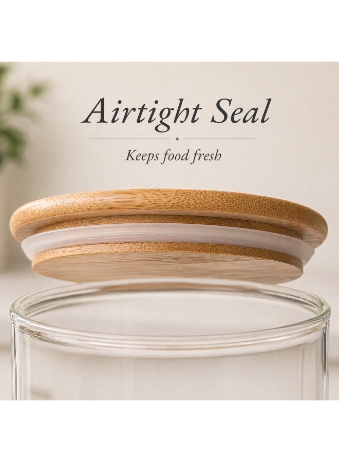 Honey Bee 2L Borosilicate Glass Storage Jar with Bamboo Lid, Airtight Kitchen Container for Rice, Pasta, Flour, Sugar, Coffee, Pantry Organizer Large Glass Canister - Image 5
