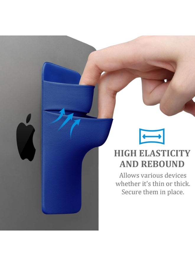 Lacdo Portable Hard Drive Sleeve for Laptop, 2-Pocket Stick on Pouch with Reusable Adhesive, for SanDisk, Samsung, Crucial, Portable External Solid State Drive SSD Hard Drive Carrying Case, Blue - Image 3