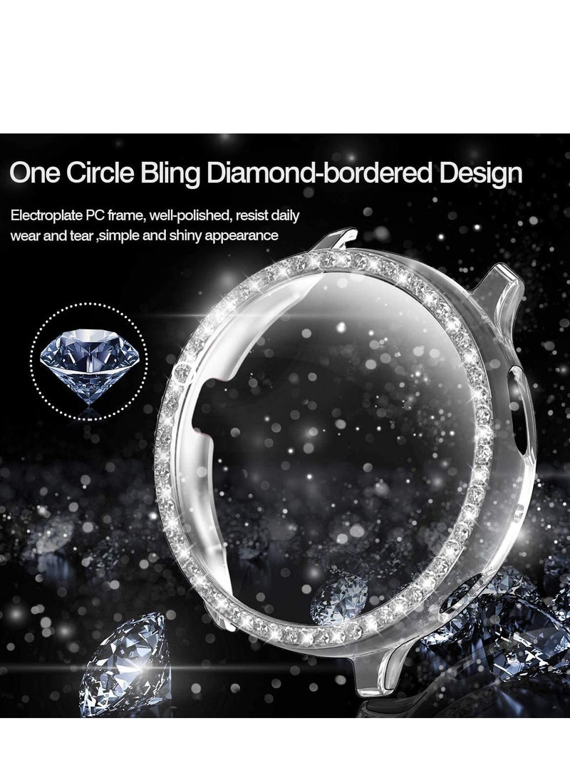 Excefore Suitable for Samsung active2 watch protective case Samsung watch protective case diamond, for Samsung Galaxy Watch Active 2 Screen Protector Protective Bumper with HD Screen Protector (Clear)  - Image 3