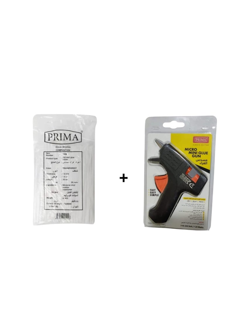 PRIMA 25W Glue Gun  with Transparent Hot Melt Glue Stick for Small Glue Gun 500g Pack - Image 2