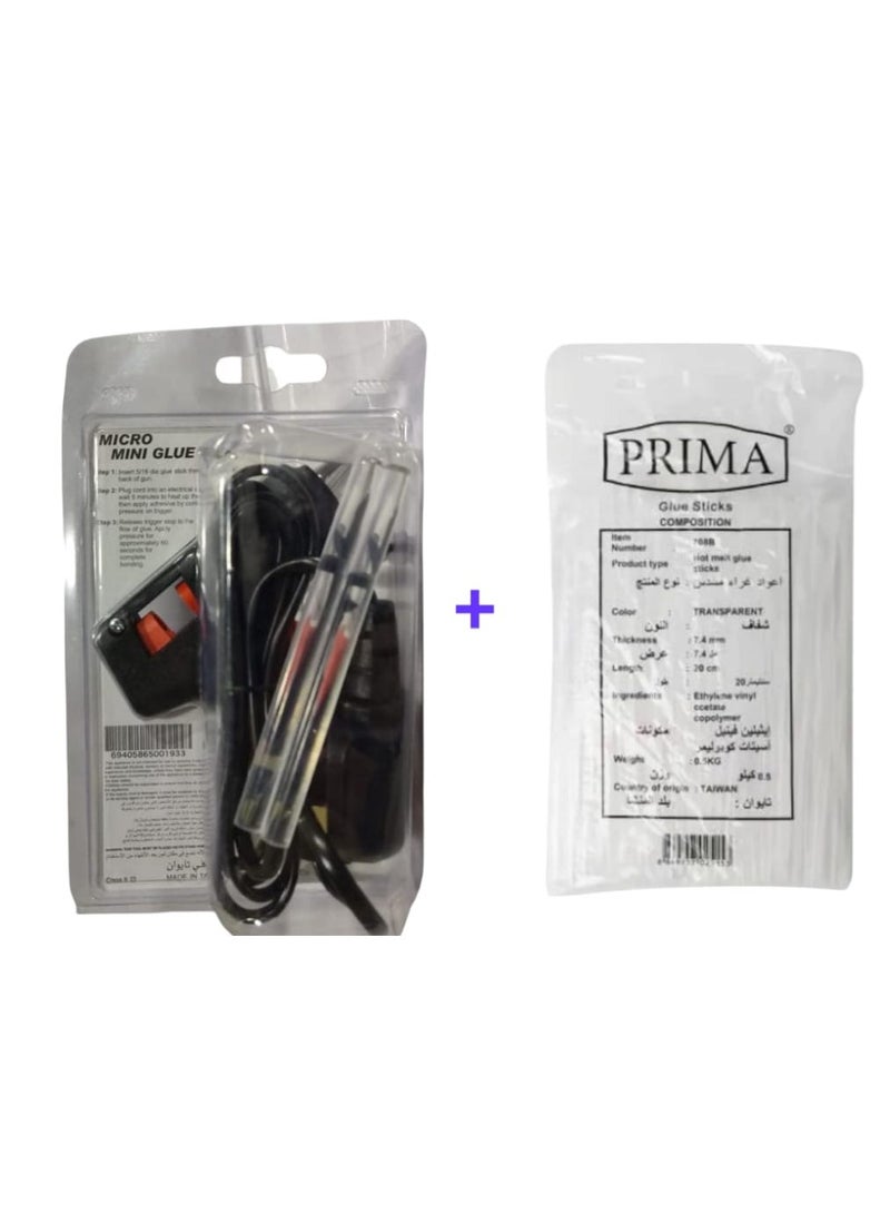 PRIMA 25W Glue Gun  with Transparent Hot Melt Glue Stick for Small Glue Gun 500g Pack - Image 3