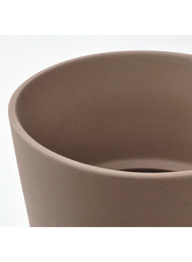 Brown Plant Pot with Saucer – Indoor & Outdoor Decorative Flower Pot, Durable and Stylish, 12 cm Diameter - Image 2