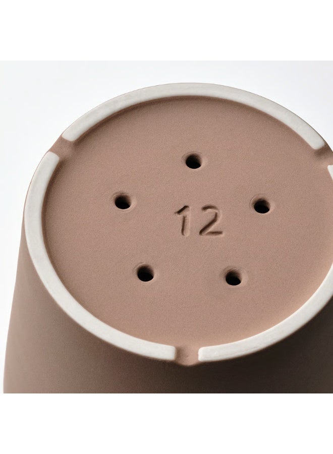 Brown Plant Pot with Saucer – Indoor & Outdoor Decorative Flower Pot, Durable and Stylish, 12 cm Diameter - Image 3
