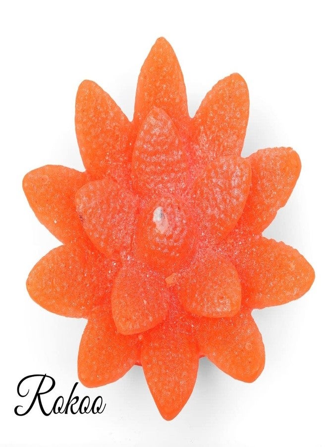 ROKOO Diwali Diya Decoration Floating Lotus Flower Candles in Bulk | 4Pcs, Smokeless, Dripless & Long Lasting Candle | Water lamp Candles for Home, Pool, Weddings, Deepawali Decor, Cafe & Spa (Orange) - Image 4
