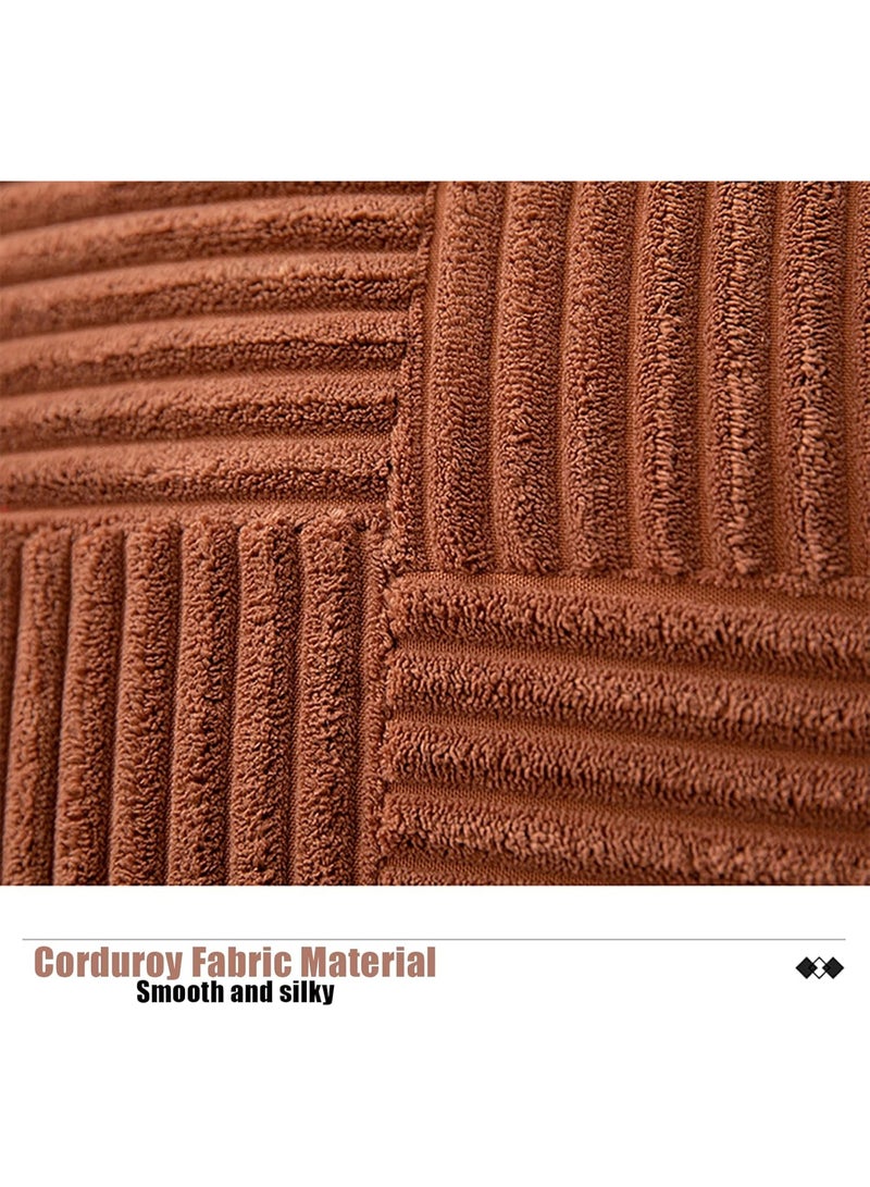 Home Care 2 PCS Rust Color Fall Throw Pillow Covers 18x18 Inch Corduroy Boho Decorative Soft Cushion Cases, Textured Terracotta Accent Home Decoration, for Couch Bed Livingroom 45x45 cm  - Image 4