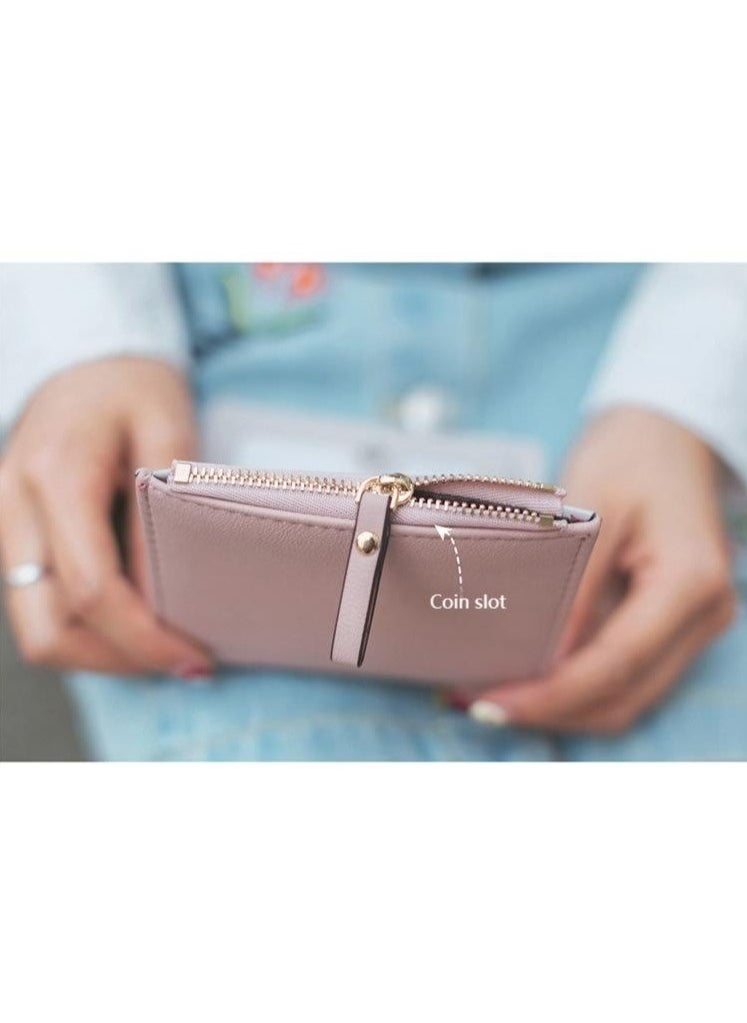 Generic - Cute Animal Embroidery Bi-Fold Wallet,Cute Embroidery Wallets for Women, Leather RFID Blocking Small Bifold Wallet with Zipper Coin Purse, Portable and Small Wallets with Embroidered Animal Pattern - Image 1