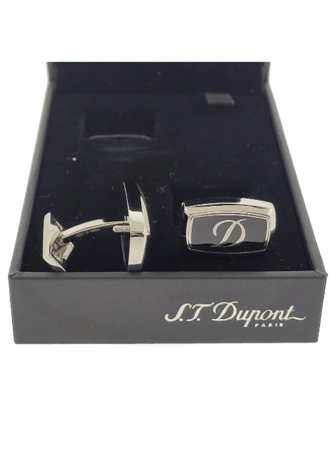 سانت دوبونت باريس أزرار أكمام S.T. Dupont لاكر أسود و شعار D أسود، 005502  - Image 2