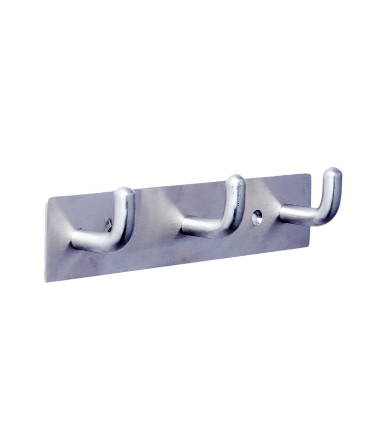 CRUST ULTRA PREMIUM 3 PIN ROBE HOOKS Towel Hooks Brushed Nickel Towel Hook Coat Hooks Wall Mounted SS304 Stainless Steel Wall Hook Robe Hook Towel Hanger for Bathroom Kitchen Hotel Garage Room Heavy Duty - ( Pack of 4) - Image 2