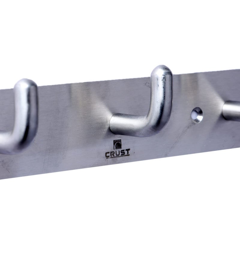 CRUST ULTRA PREMIUM 3 PIN ROBE HOOKS Towel Hooks Brushed Nickel Towel Hook Coat Hooks Wall Mounted SS304 Stainless Steel Wall Hook Robe Hook Towel Hanger for Bathroom Kitchen Hotel Garage Room Heavy Duty - ( Pack of 4) - Image 3