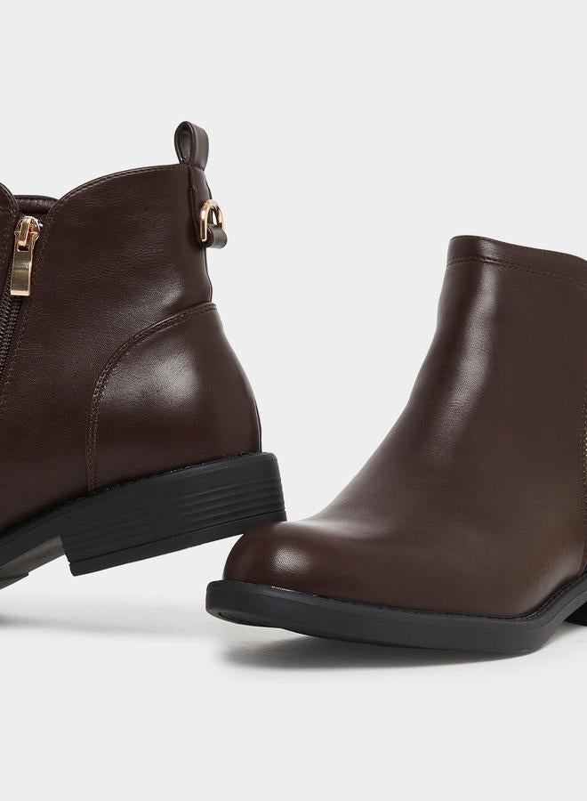 ستايلي حذاء بوت بطول الكاحل مزين بسحَّاب غلق - Image 3