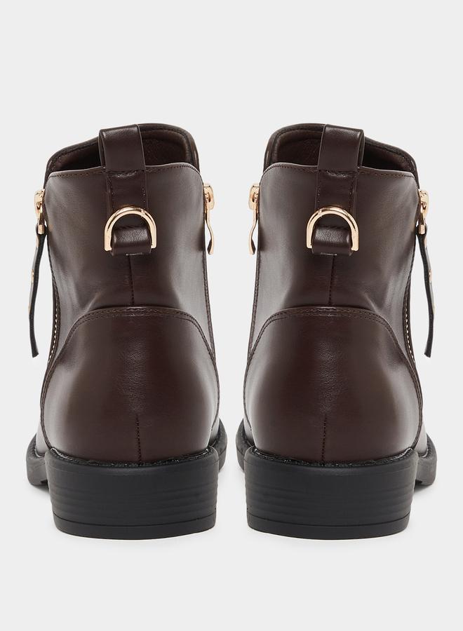 ستايلي حذاء بوت بطول الكاحل مزين بسحَّاب غلق - Image 4