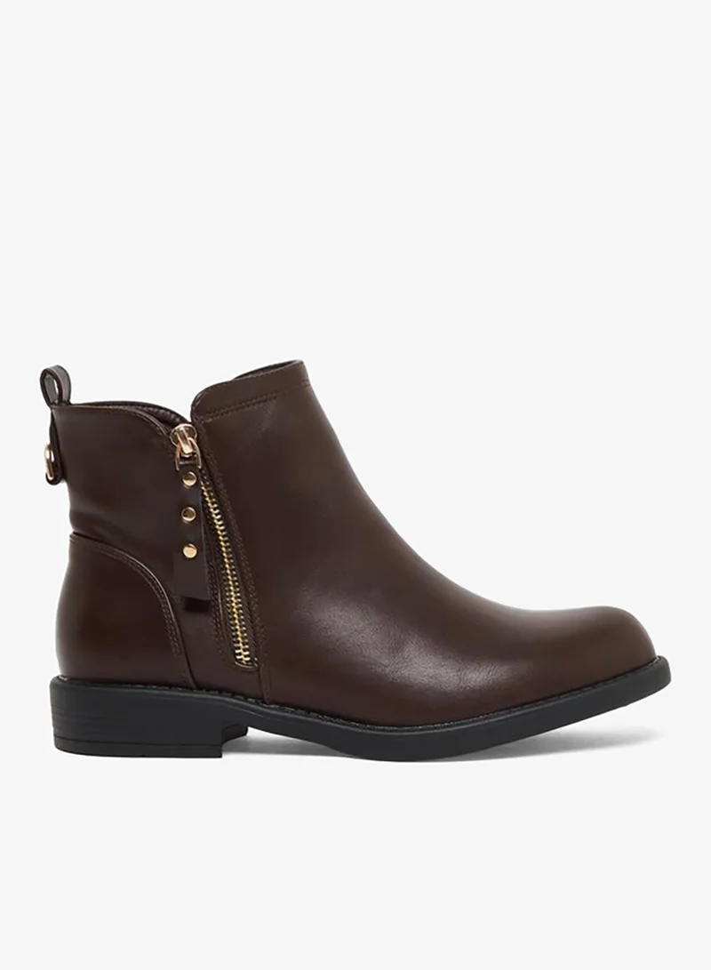 Styli Coffee Brown Ankle Boots