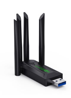 USB WiFi adapter, 1300Mbps dual band 5Ghz wireless network external receiver, suitable for high speed wireless network encryption dongle on PC, desktop and Mac, supports Windows 11/10/8.1/8/7 XP, circular four antenna