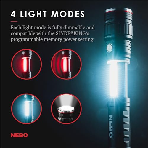NEBO SLYDE KING Flashlight | High Lumens, Rechargeable COB Work Light & LED Flashlight, Waterproof, Magnetic Base, Great for Camping & Hunting, Includes Charging Cable - Image 2