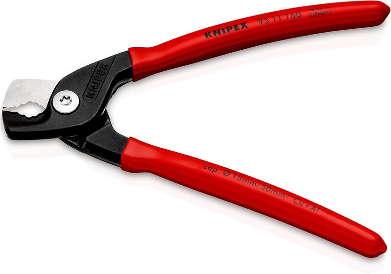 KNIPEX StepCut Cable Shears with Coated Handle - 160mm - Image 2