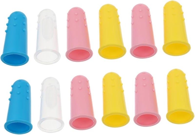 12Pcs Silicone Finger Toothbrush Set Dual Sided With Tongue Cleaner And Gum Massager - Image 1
