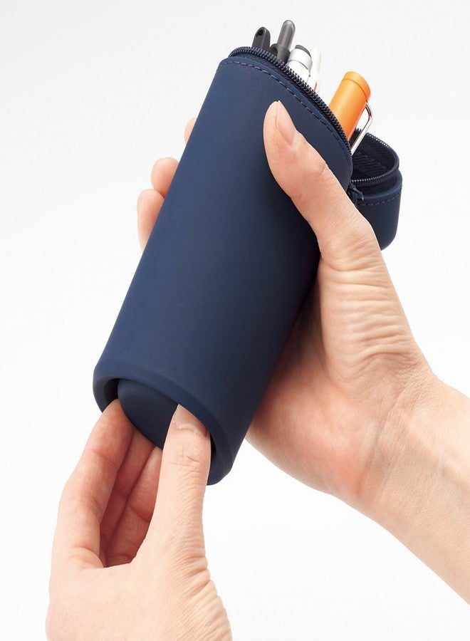 LIHIT LAB Stand Pencil Case Navy A7692-11 - Image 4
