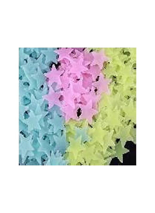 Zaboon - 3D Stars Glow In Dark Luminous Fluorescent Plastic Wall Sticker Home Decor Decal Wallpaper Decorative Special Festivel - Image 1