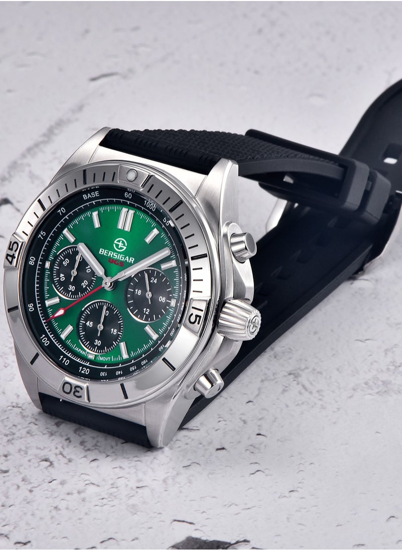 BERSIGAR - Bersigar BG-1705 Bellatrix Stainless Steel Rubber Strap Chronograph Watch - Image 1