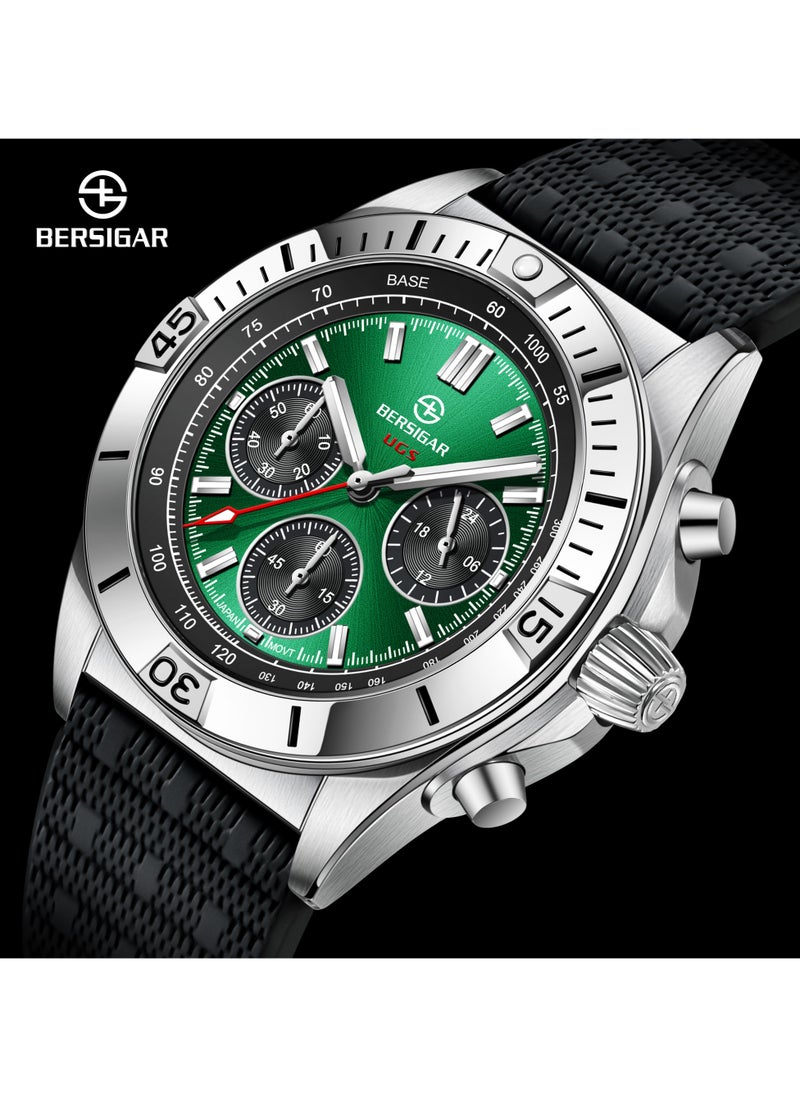BERSIGAR - Bersigar BG-1705 Bellatrix Stainless Steel Rubber Strap Chronograph Watch - Image 1
